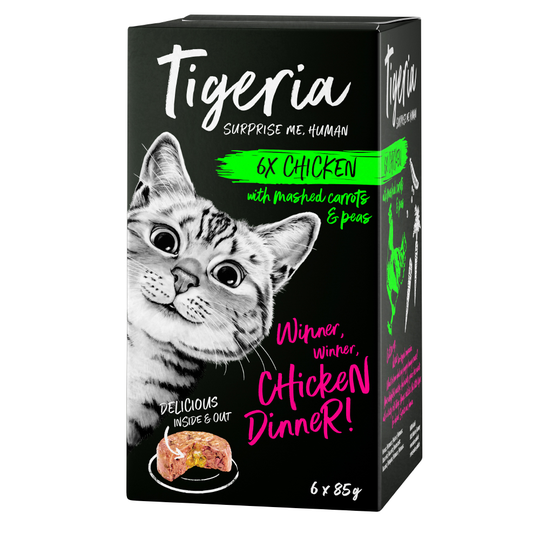 Tigeria 6 x 85 g - kanaa porkkanahernemuussilla