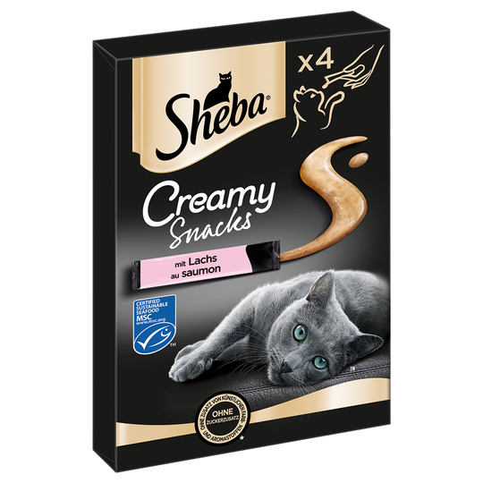 2 + 1 kaupan päälle! 3 x Sheba Creamy Snacks - lohi (12 x 12 g)