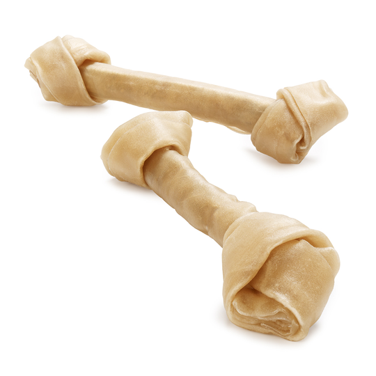 Barkoo-naudannahkapuruluut, solmittu - 6 kpl à 11 cm (180 g)