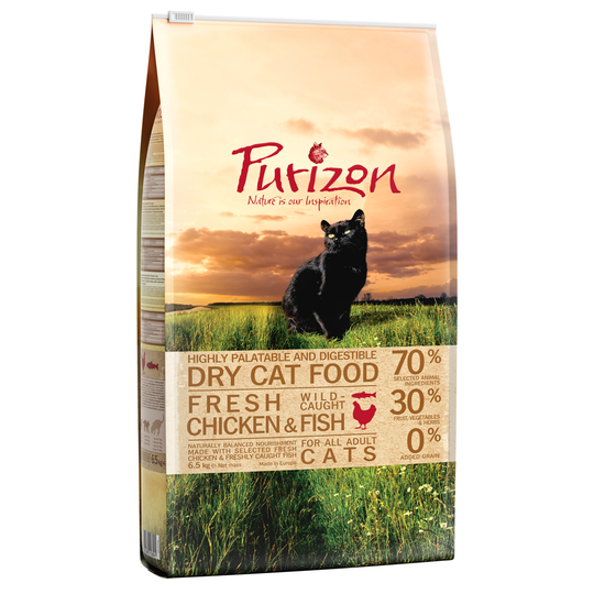 Vaihtoehtoisesti: Purizon Adult Chicken & Fish - viljaton - 6,5 kg