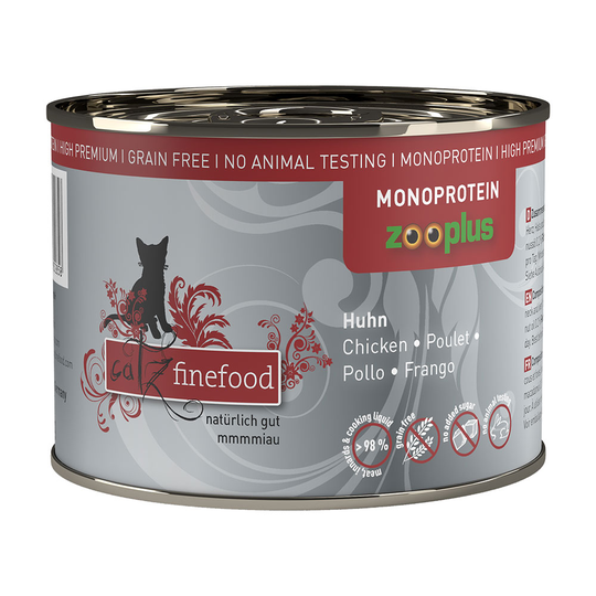 20 + 4 kaupan päälle! 24 x 200 g catz finefood Monoprotein zooplus - kana