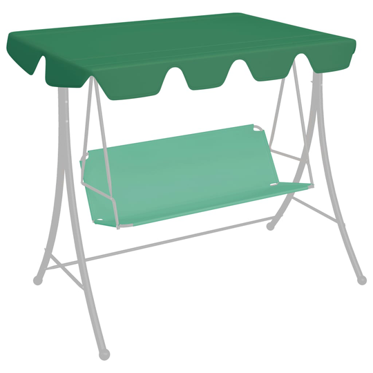 vidaXL Vaihtokatos puutarhakeinuun vihreä 150/130x70/105 cm