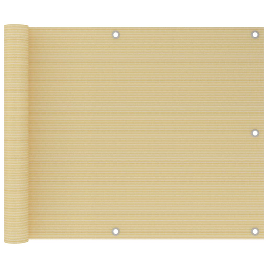 vidaXL Parvekkeen suoja beige 75x600 cm HDPE