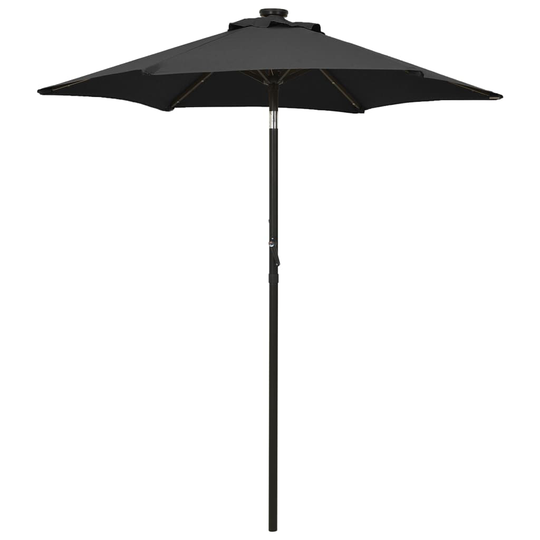 vidaXL Aurinkovarjo LED-valolla musta 200x211 cm alumiini
