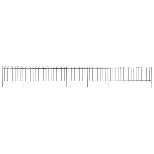 vidaXL Puutarha-aita kaarikärjillä 11,9x1,2 m teräs musta