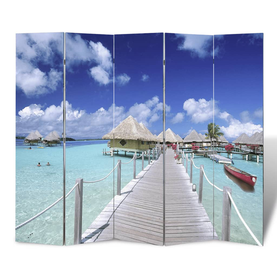 vidaXL Taitettava tilanjakaja 200x170 cm ranta
