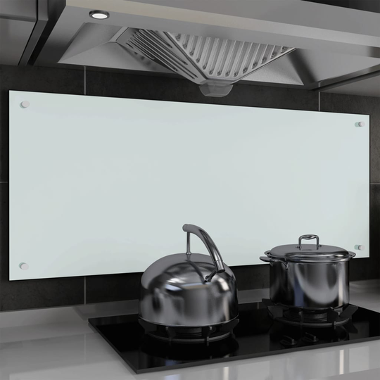 vidaXL Keittiön roiskesuoja valkoinen 120x50 cm karkaistu lasi