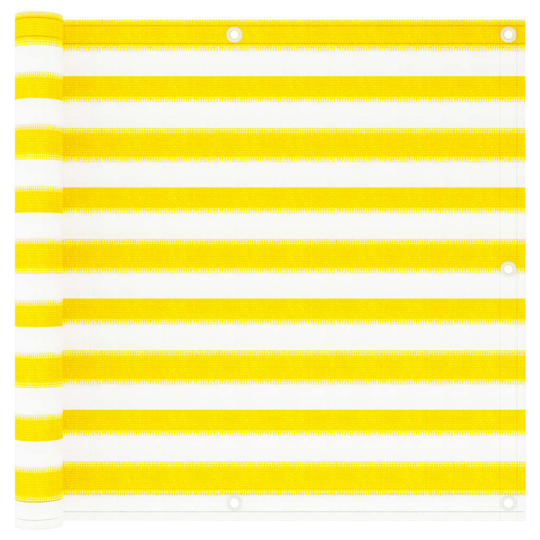 vidaXL Parvekkeen suoja keltainen ja valkoinen 90x300 cm HDPE