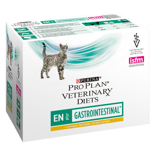 Purina Pro Plan Veterinary Diets Feline EN ST/OX Gastrointestinal, kana - 10 x 85 g