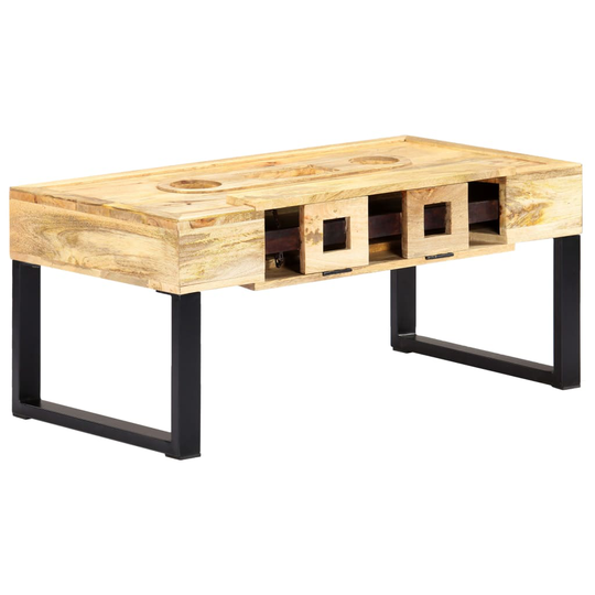 vidaXL Sohvapöytä kasettityyli 100x52x45 cm täysi mangopuu