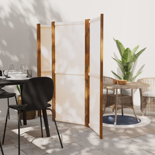 vidaXL 5-paneelinen tilanjakaja kermanvalkoinen 350x180 cm