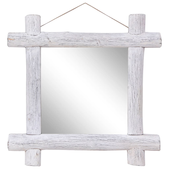 vidaXL Pölkkypeili valkoinen 70x70 cm täysi kierrätetty puu