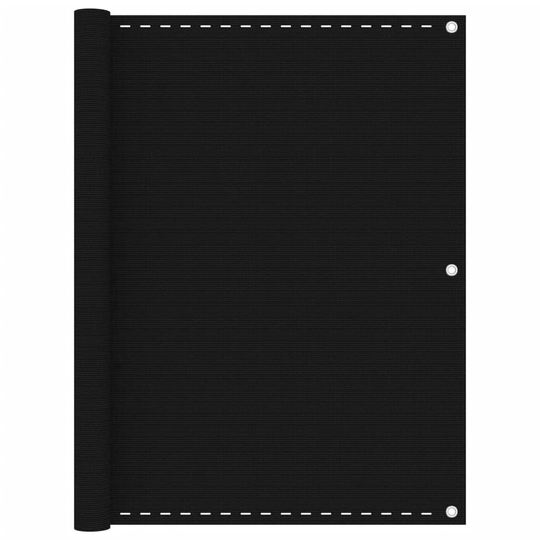 vidaXL Parvekkeen suoja musta 120x400 cm HDPE