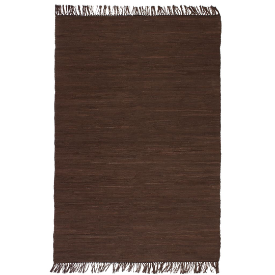vidaXL Käsin kudottu Chindi-matto puuvilla 160x230 cm ruskea
