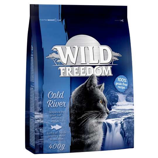 2 + 1 kaupan päälle! 3 x 400 g Wild Freedom -kissanruokaa - Cold River - Salmon