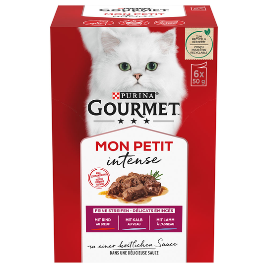 Gourmet Mon Petit -sekoitus 6 x 50 g - nauta, vasikka, lammas