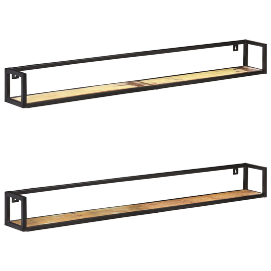 vidaXL Seinähyllyt 2 kpl 160 cm kierrätetty täyspuu