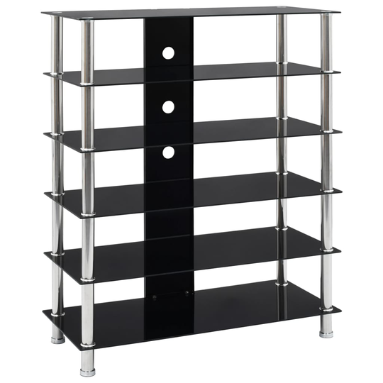 vidaXL HiFi-taso musta 90x40x113 cm karkaistu lasi