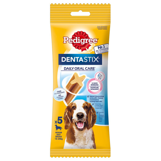 2 + 1 kaupan päälle! 3 x Pedigree Dentastix Daily Oral Care -koiranherkut - keskikokoisille koirille (10-25 kg), 15 kpl(384 g)