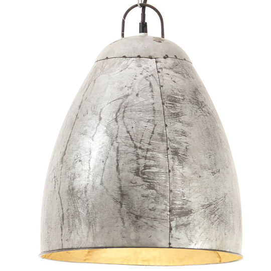 vidaXL Teollistyylinen riippuvalaisin 25 W hopea pyöreä 32 cm E27