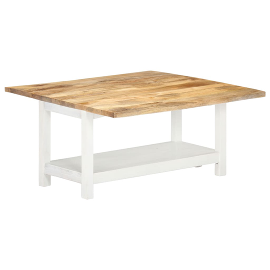 vidaXL Jatkettava sohvapöytä valkoinen 90x(45-90)x45 cm täysi mangopuu
