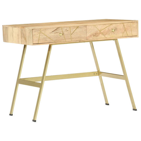 vidaXL Kirjoituspöytä vetolaatikoilla 100x55x75 cm täysi mangopuu