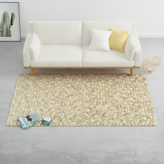 vidaXL Matto villahuopa pikkukivet 80x150 cm beige/harmaa/ruskea