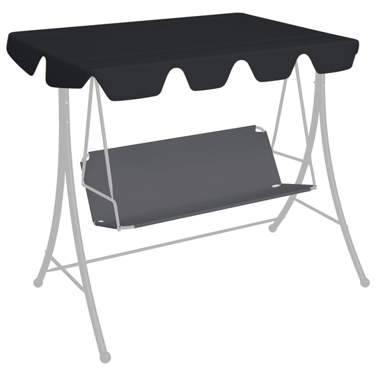 vidaXL Vaihtokatos puutarhakeinuun musta 150/130x70/105 cm