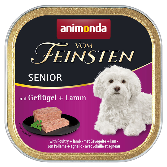 6 x 150 g Animonda vom Feinsten koiranruoka: 5 + 1 kaupan päälle! - Senior: siipikarja & lammas