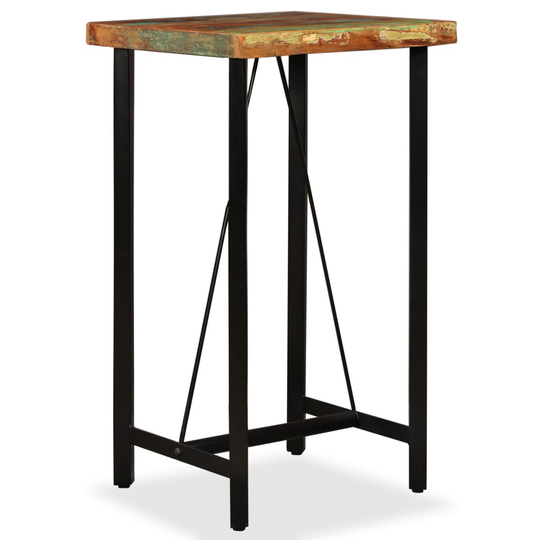 vidaXL Baaripöytä kierrätetty puu 60x60x107 cm