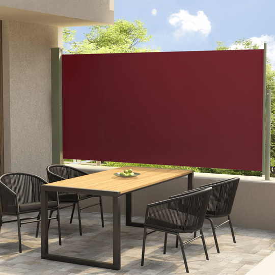 vidaXL Sisäänvedettävä terassin sivumarkiisi 160x300 cm punainen