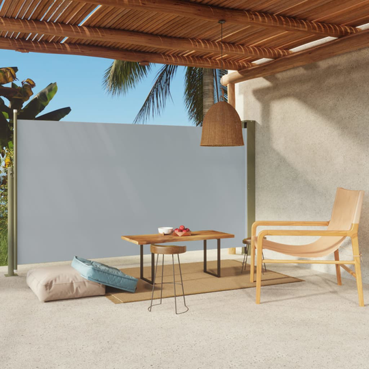 vidaXL Sisäänvedettävä terassin sivumarkiisi 170x300 cm harmaa