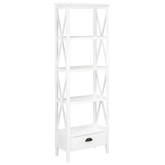 vidaXL Kirjahylly 1 laatikolla valkoinen 60x30x170 cm MDF
