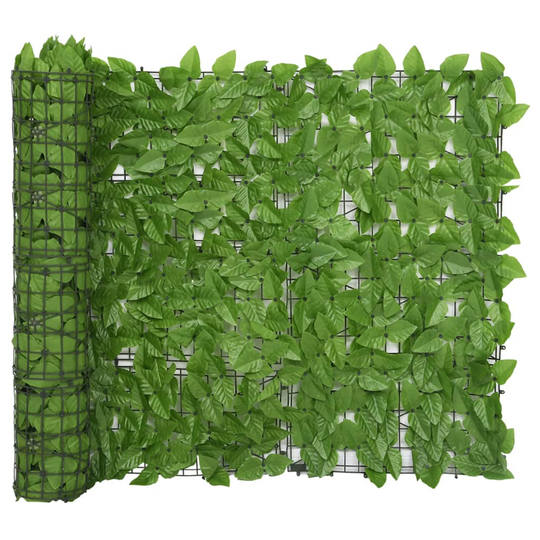 vidaXL Parvekkeen suoja vihreillä lehdillä 400x100 cm