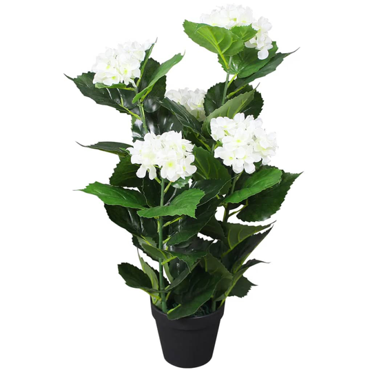 vidaXL Tekokukka ruukulla hortensia 60 cm valkoinen