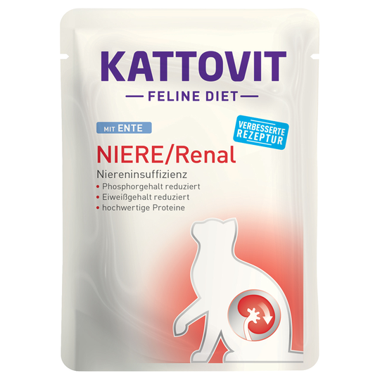 Kattovit Feline Renal Pouch 24 x 85 g - ankka