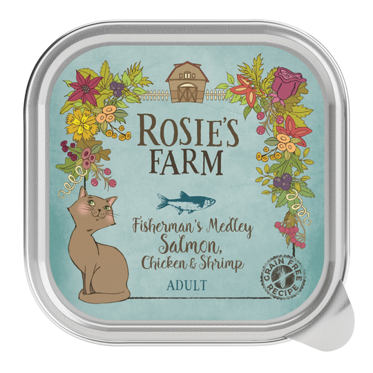 Rosie's Farm 16 x 100 g erikoishintaan! - lohi, kana & katkarapu