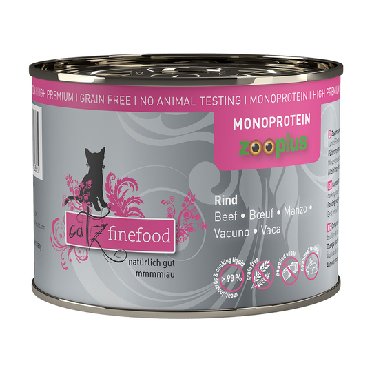 20 + 4 kaupan päälle! 24 x 200 g catz finefood Monoprotein zooplus - nauta