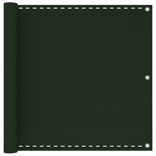 vidaXL Parvekkeen suoja tummanvihreä 90x500 cm HDPE