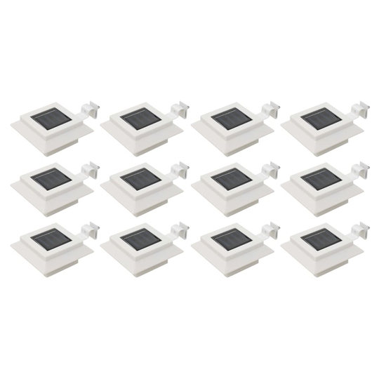 vidaXL Ulkoaurinkokennovalaisin 12 kpl LED neliö 12 cm valkoinen