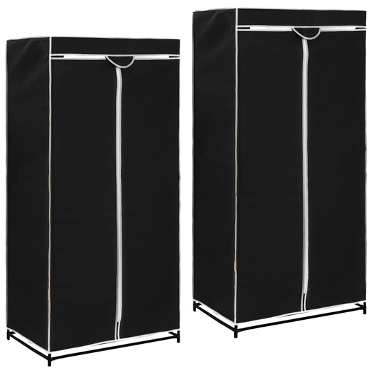 vidaXL Vaatekaapit 2 kpl musta 75x50x160 cm