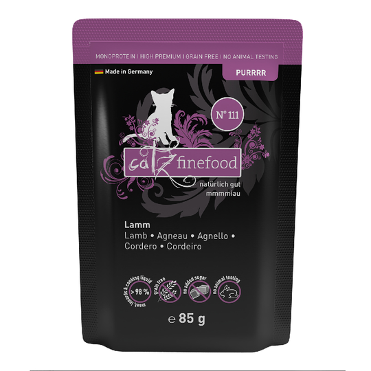 catz finefood Purrrr Pouch -säästöpakkaus: 16 x 85 g - No. 111 - karitsa