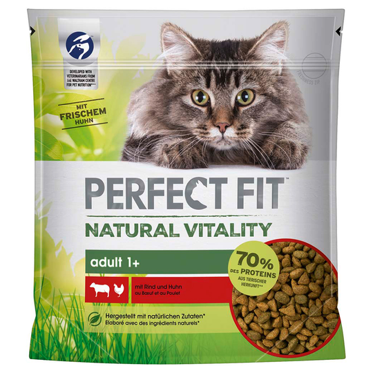 650 g / 6 kg Perfect Fit Natural Vitality Adult 1+ erikoishintaan! - 650 g nauta & kana