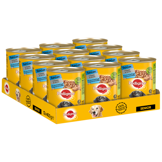 Pedigree Senior Classic 12 x 400 g - lammas & siipikarja