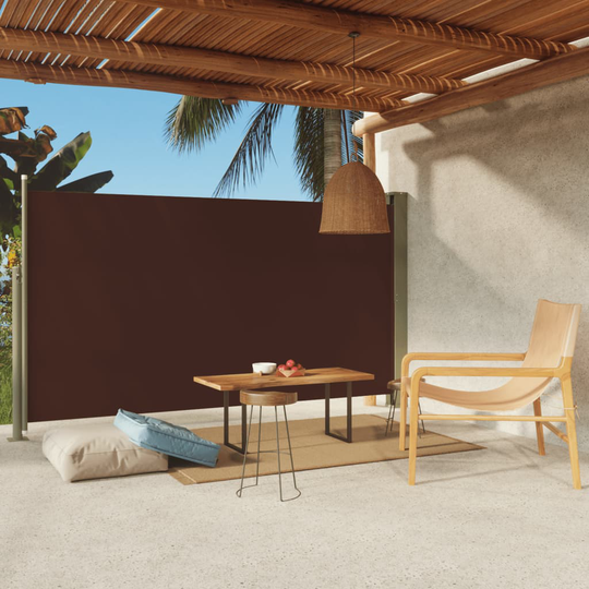 vidaXL Sisäänvedettävä terassin sivumarkiisi 170x300 cm ruskea