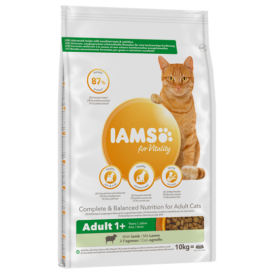 Iams kissanruoka 10 kg: 8 + 2 kg kaupan päälle! - Adult Lamb (10 kg)