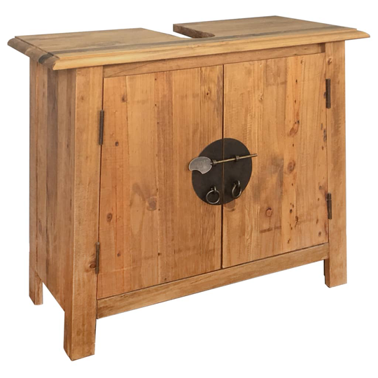 vidaXL Kylpyhuoneen allaskaappi kierrätetty mänty 70x32x63 cm
