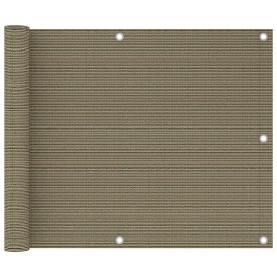 vidaXL Parvekkeen suoja ruskeanharmaa 75x500 cm HDPE