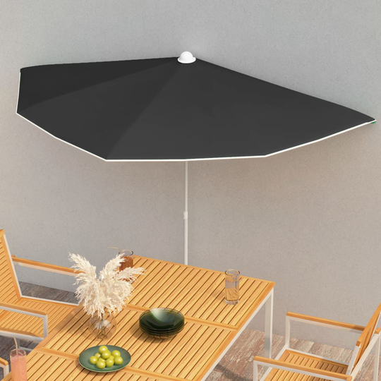 vidaXL Puoliaurinkovarjo tangolla 180x90 cm musta