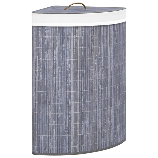 vidaXL Bambu kulmapyykkikori harmaa 60 l